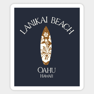 Lanikai Beach Oahu Hawaii Vintage Surfboard Magnet